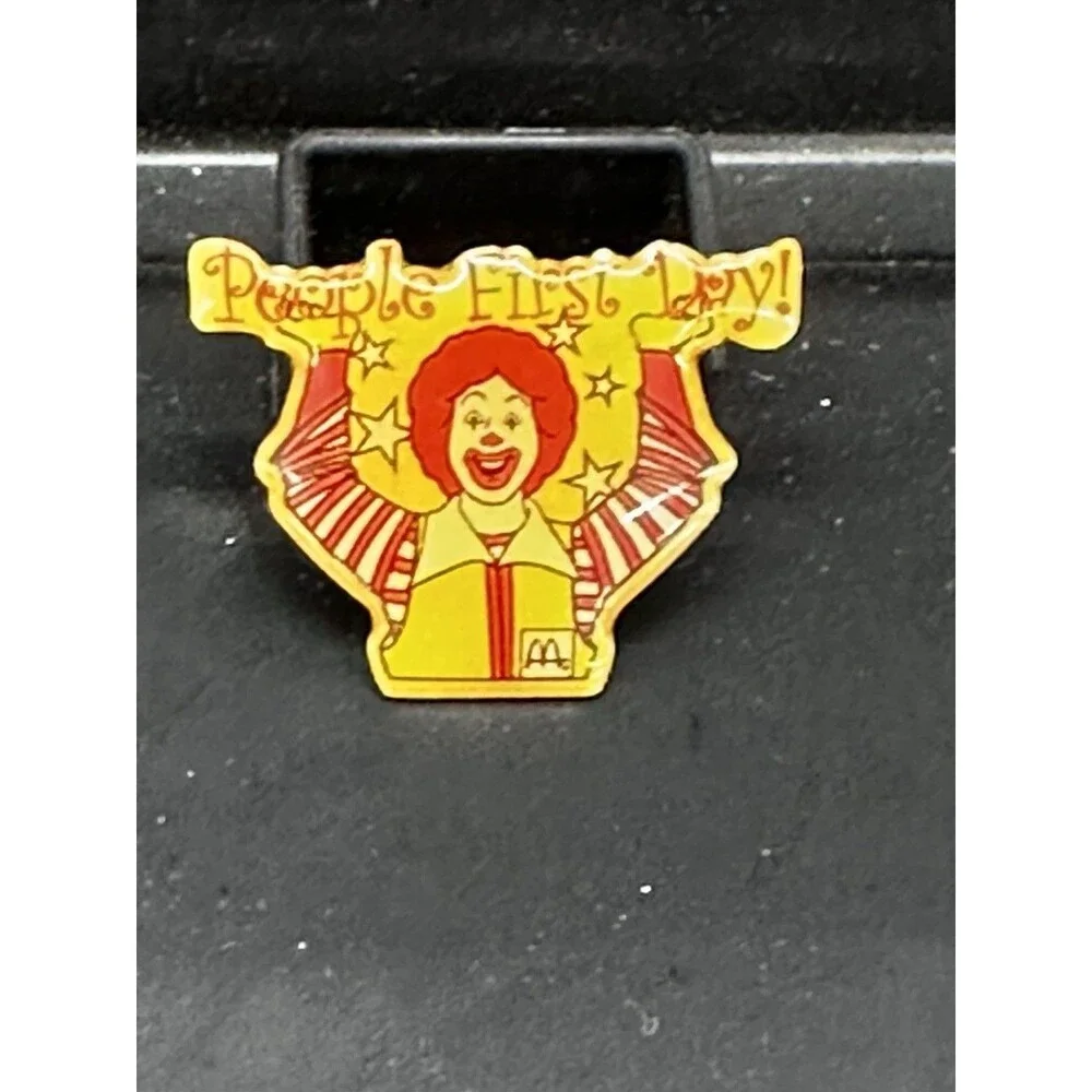 Vintage McDonalds Ronald McDonald People First Rally Enamel Lapel Pin